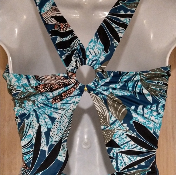 NWOT Aqua Green One Piece Swimsuit - Picture 5 of 7